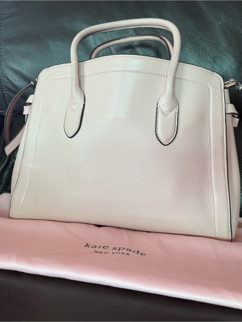 Kate Spade Mini Knott Leather Satchel with Crossbody Strap - Mochi Pink - Picture 2 of 8